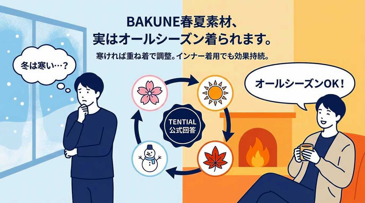 オールシーズンも春夏秋冬も！BAKUNEパジャマ リカバリーウェア　一年中快適