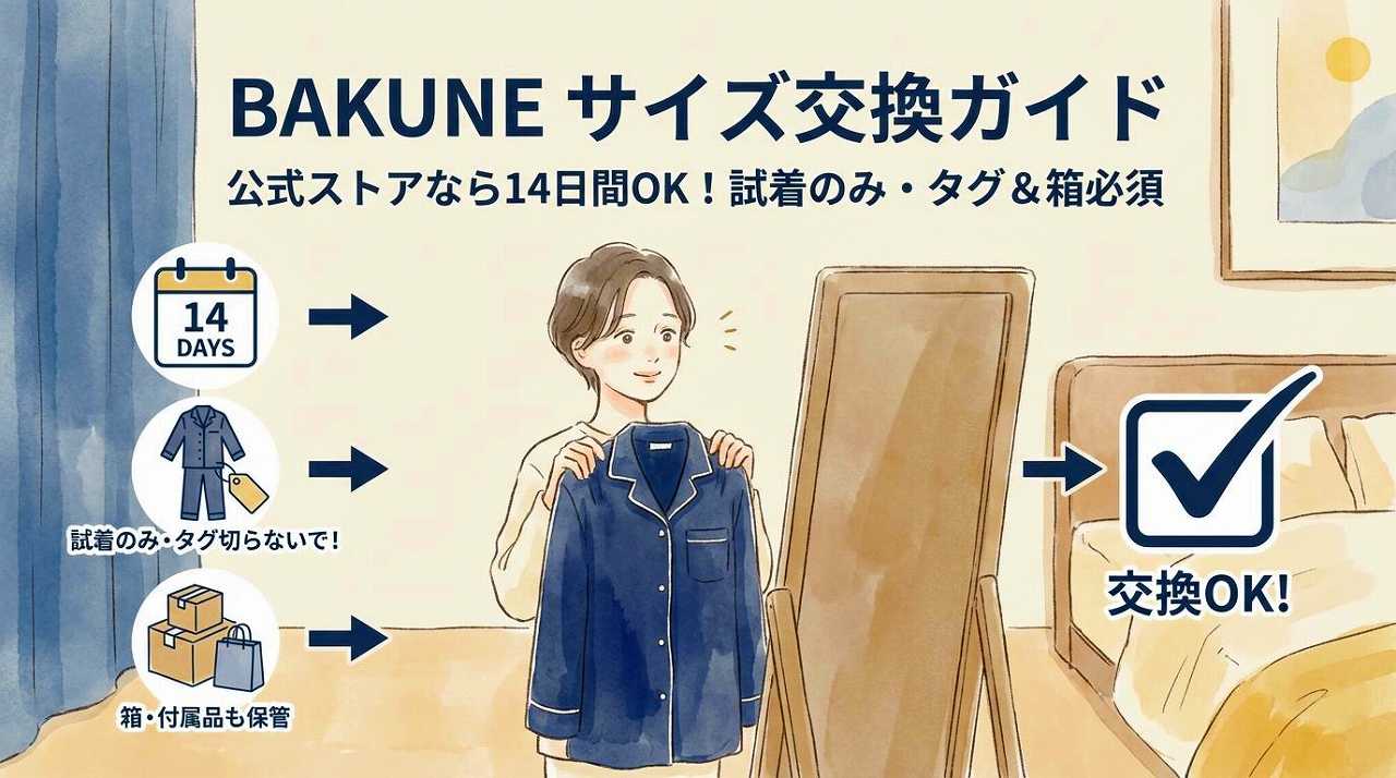 BAKUNEリカバリーウエア　サイズ交換　返品