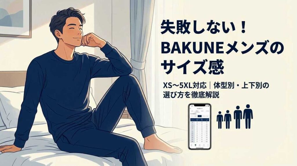 BAKUNEパジャマ リカバリーウェア　メンズ　サイズ感