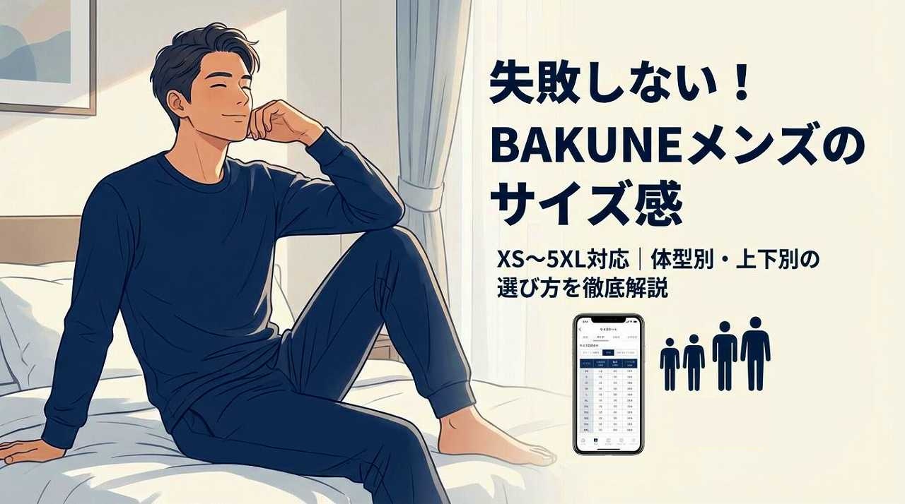 BAKUNEパジャマ リカバリーウェア　メンズ　サイズ感