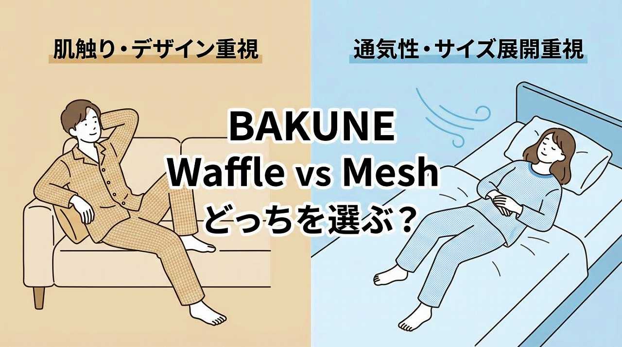 BAKUNEパジャマ（リカバリーウェア）　Waffle　Mesh