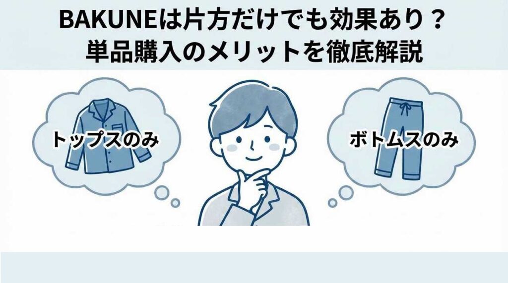 BAKUNEパジャマ（リカバリーウェア）上だけ下だけ
