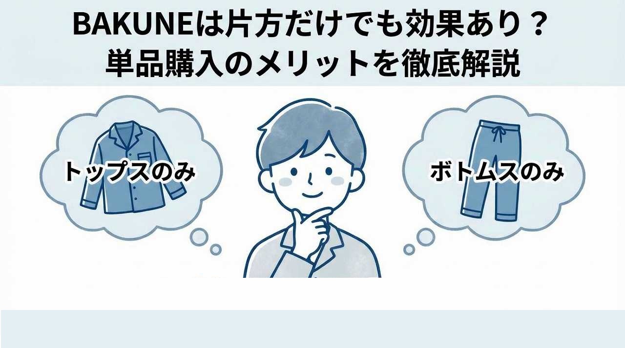 BAKUNEパジャマ（リカバリーウェア）上だけ下だけ