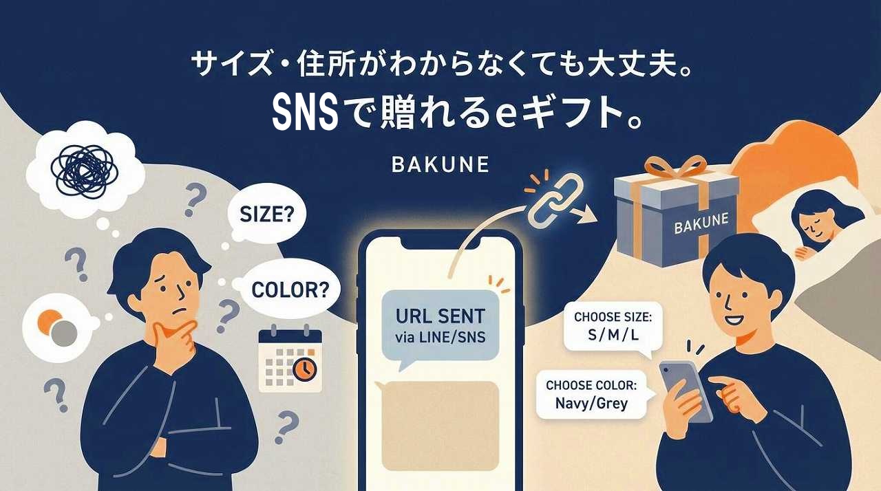 BAKUNEのeギフト｜サイズも住所もわからなくても今すぐ贈れる