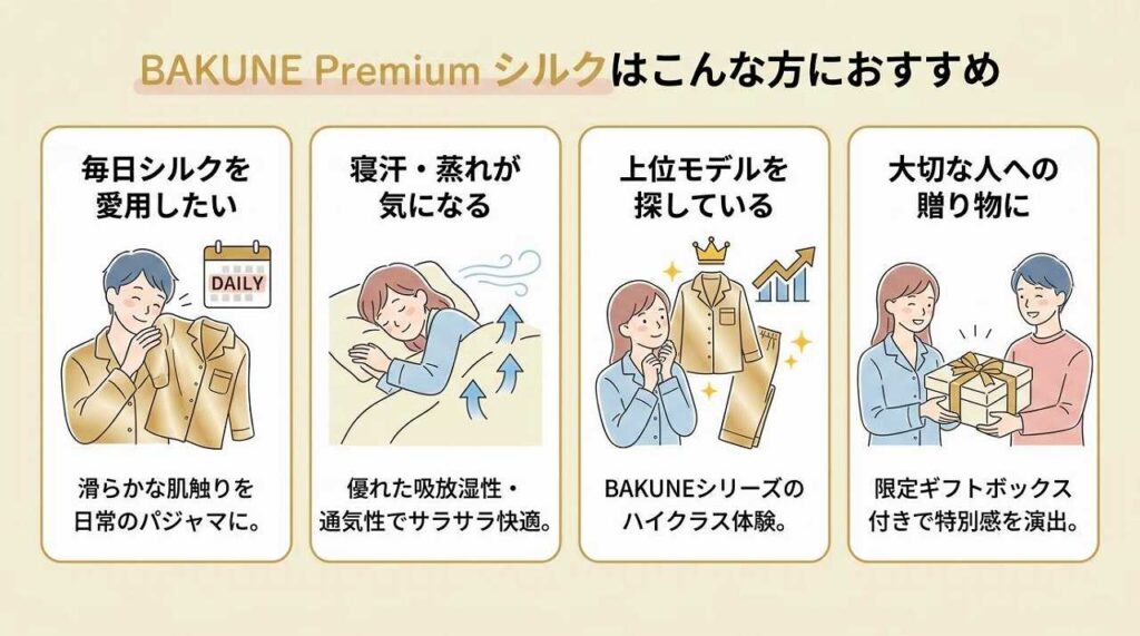 BAKUNE Premiumシルクとは？特徴と選び方を解説